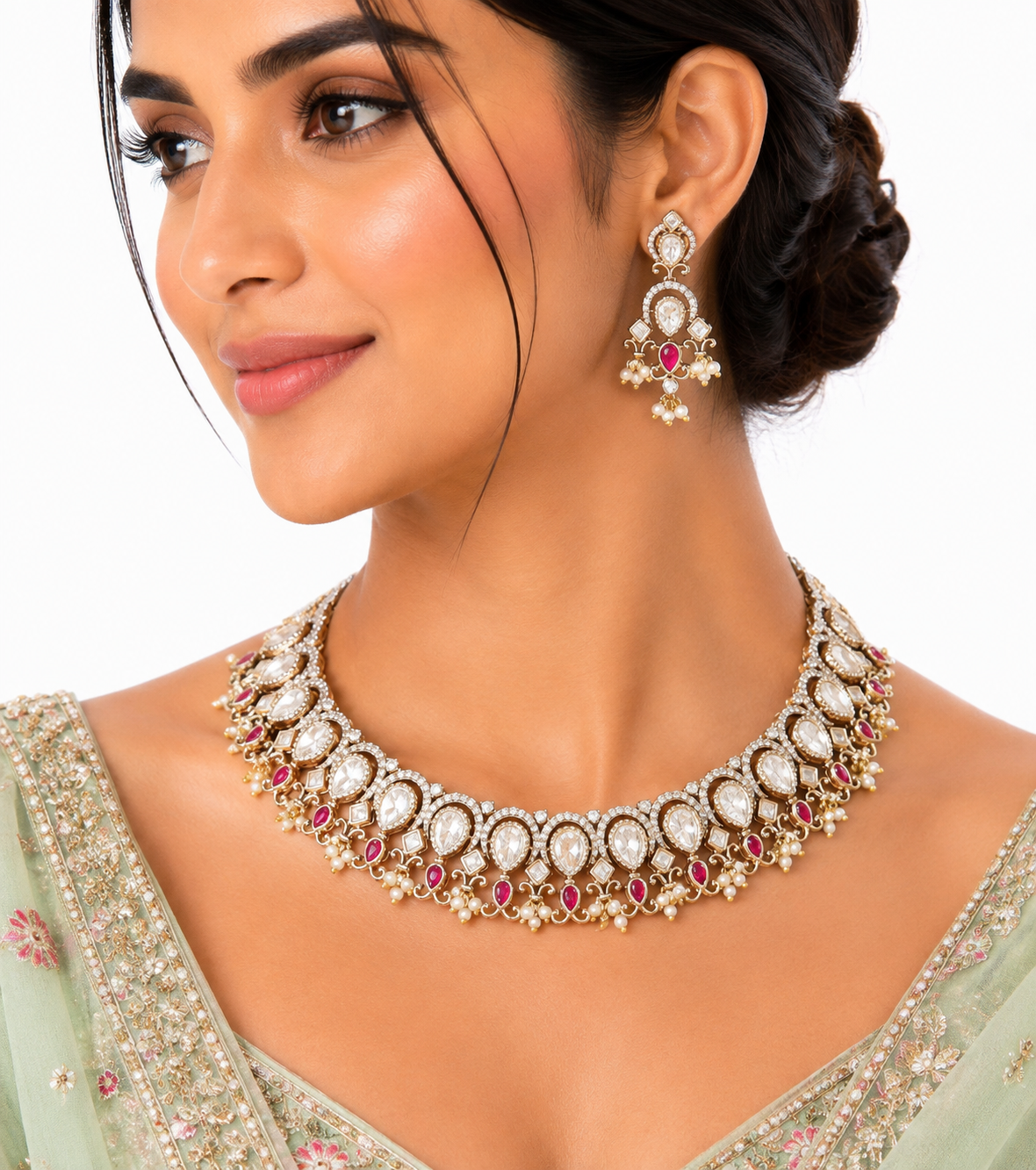 Kundan Necklace 06214 - 5