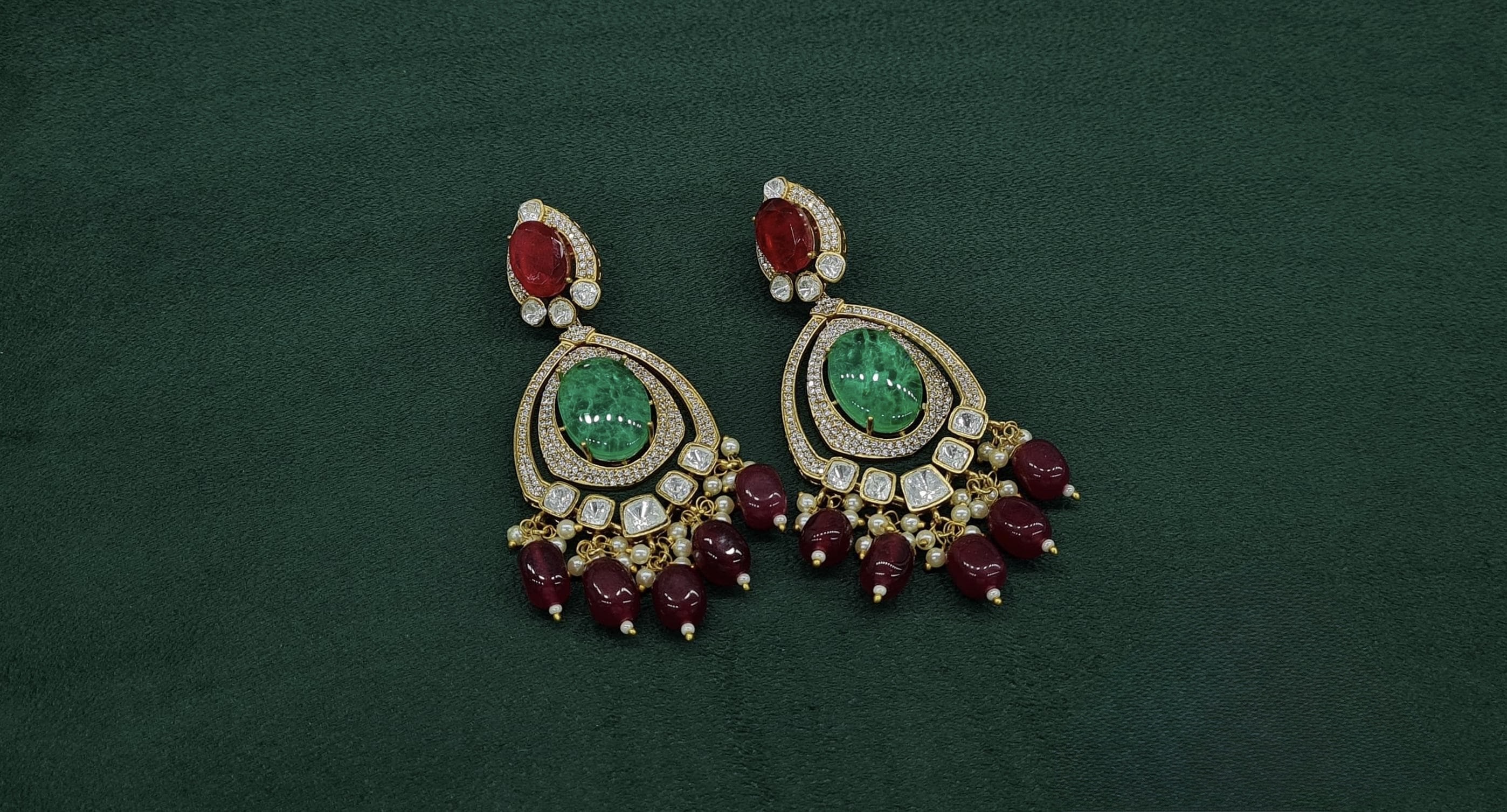 Kundan Earrings 09283 - 8