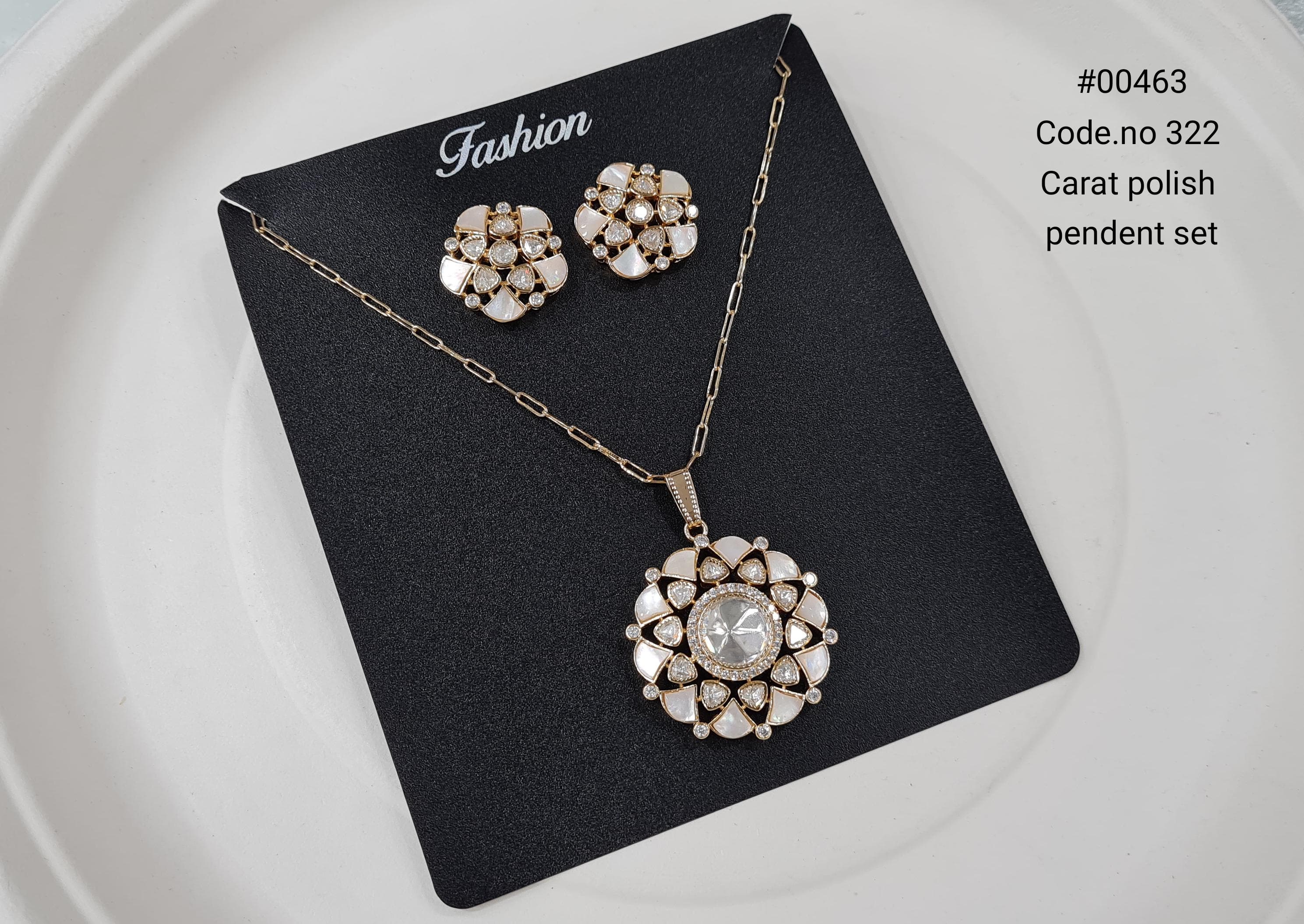 Kundan pendant set 00463 - 4