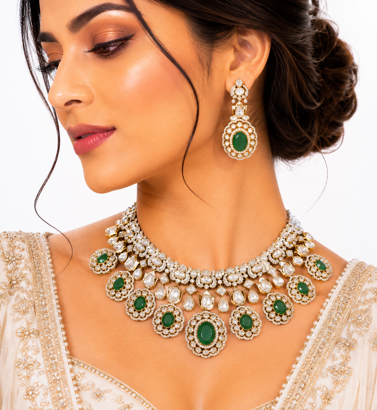Kundan necklace 00752 - 5