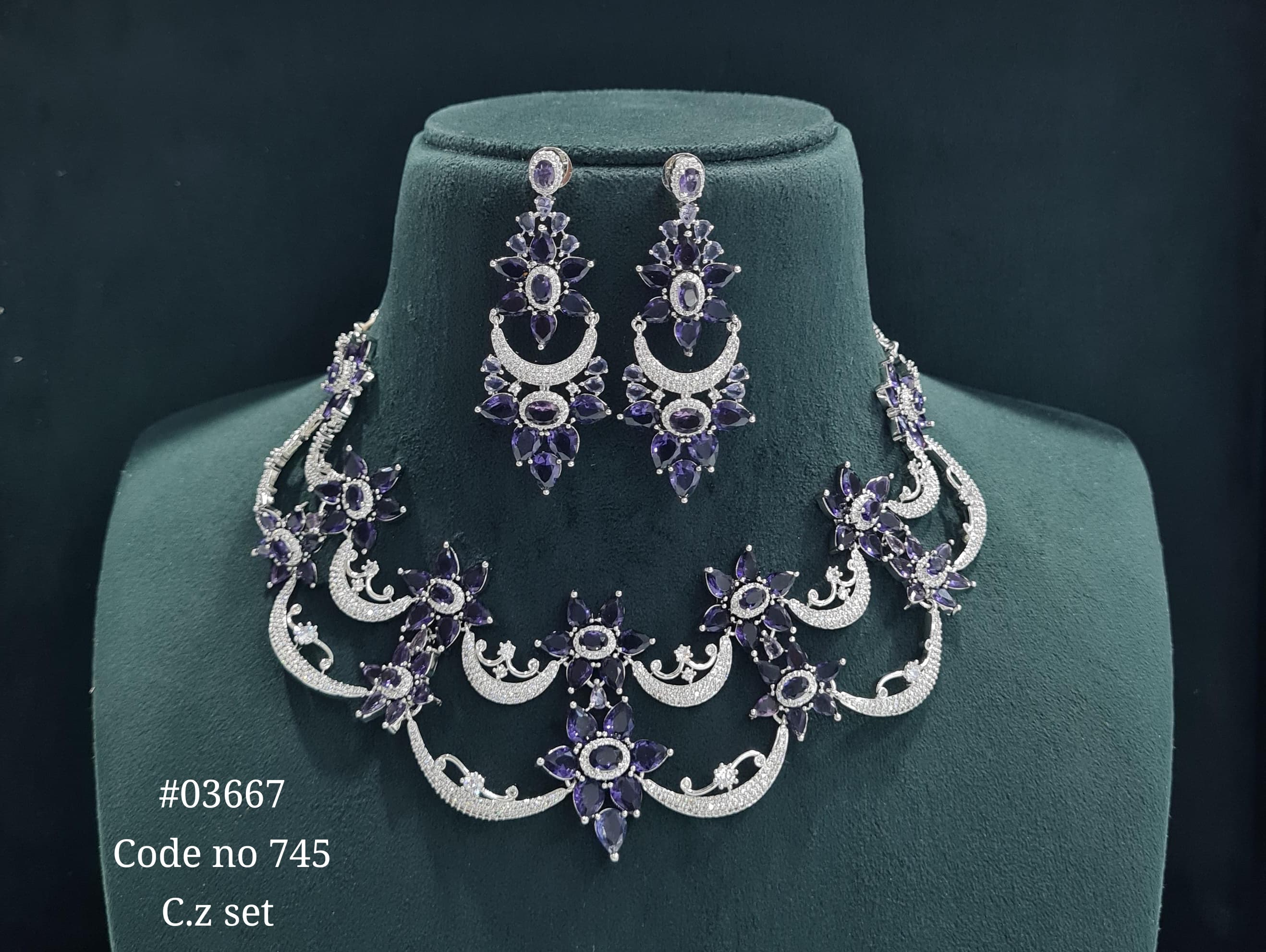 CZ necklace 03667 - 5
