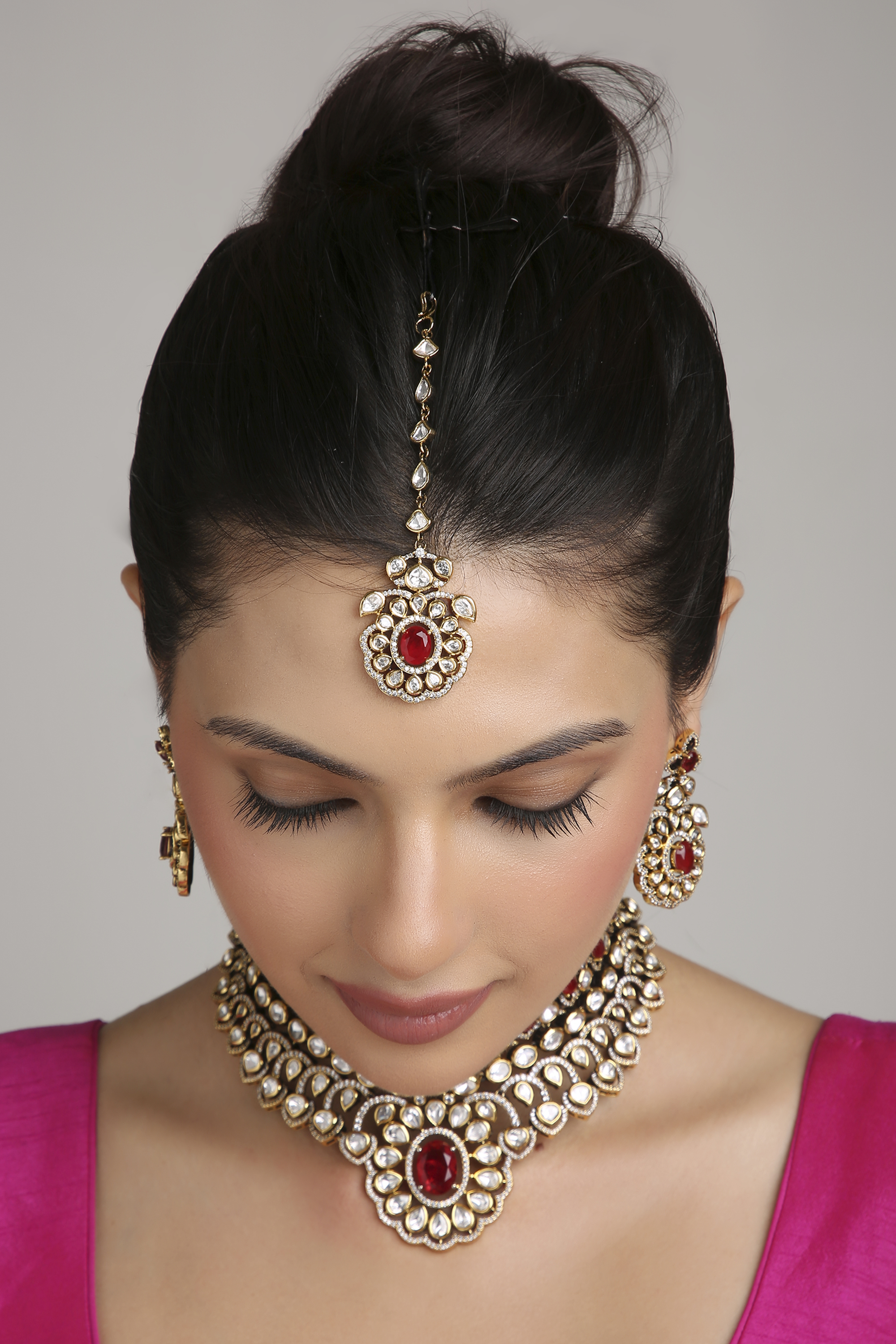 Victorian Kundan Necklace 08413 - 8