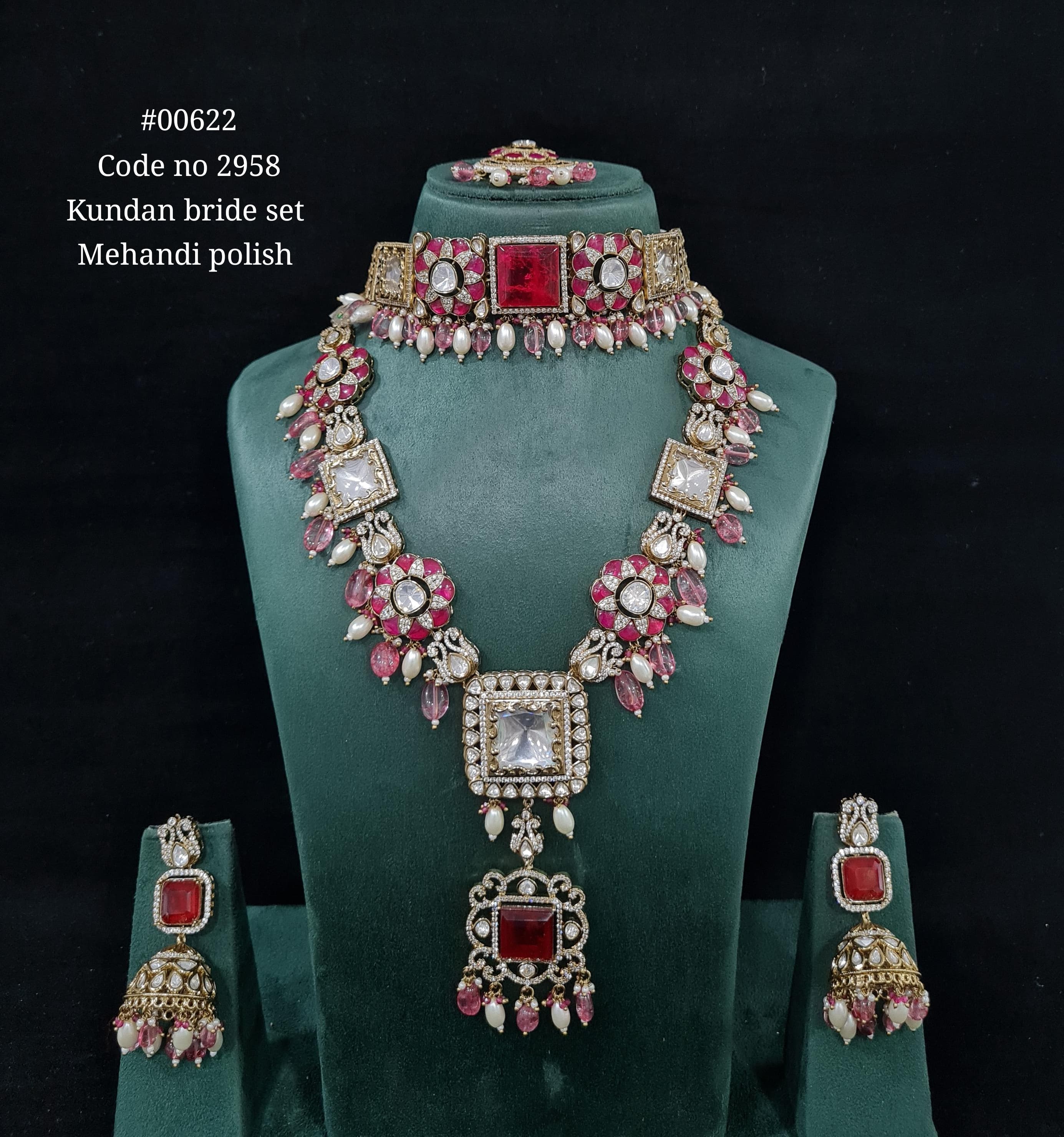Kundan Bride Set 00622 - 4