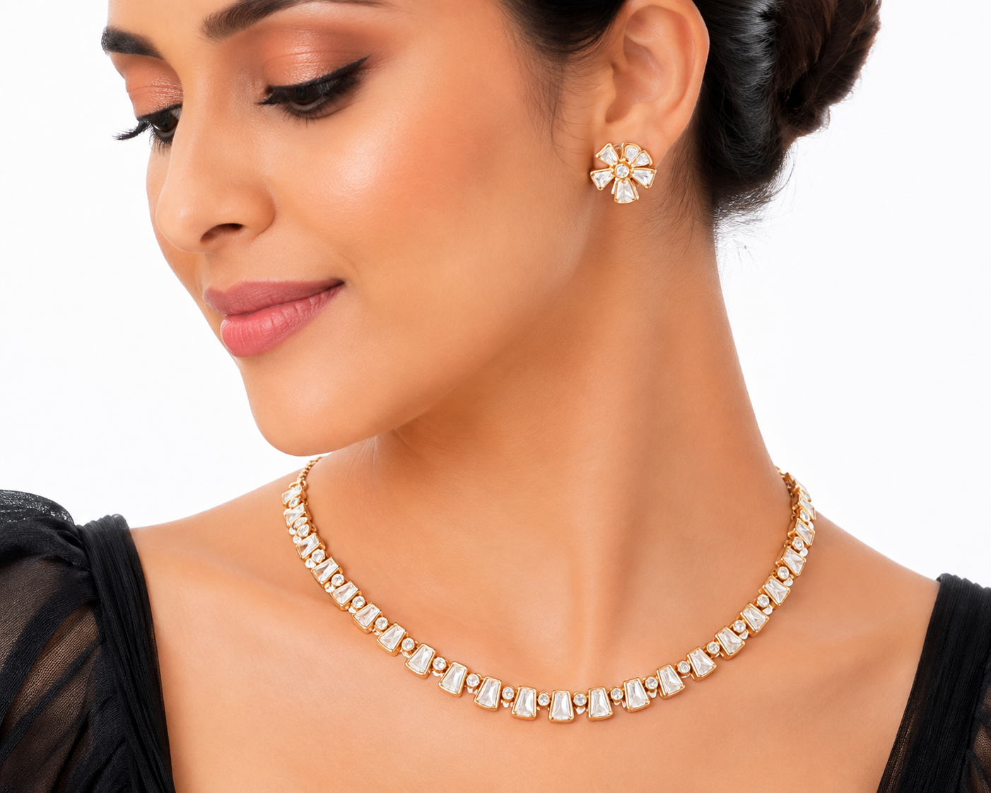 Kundan Necklace 09257 - 3