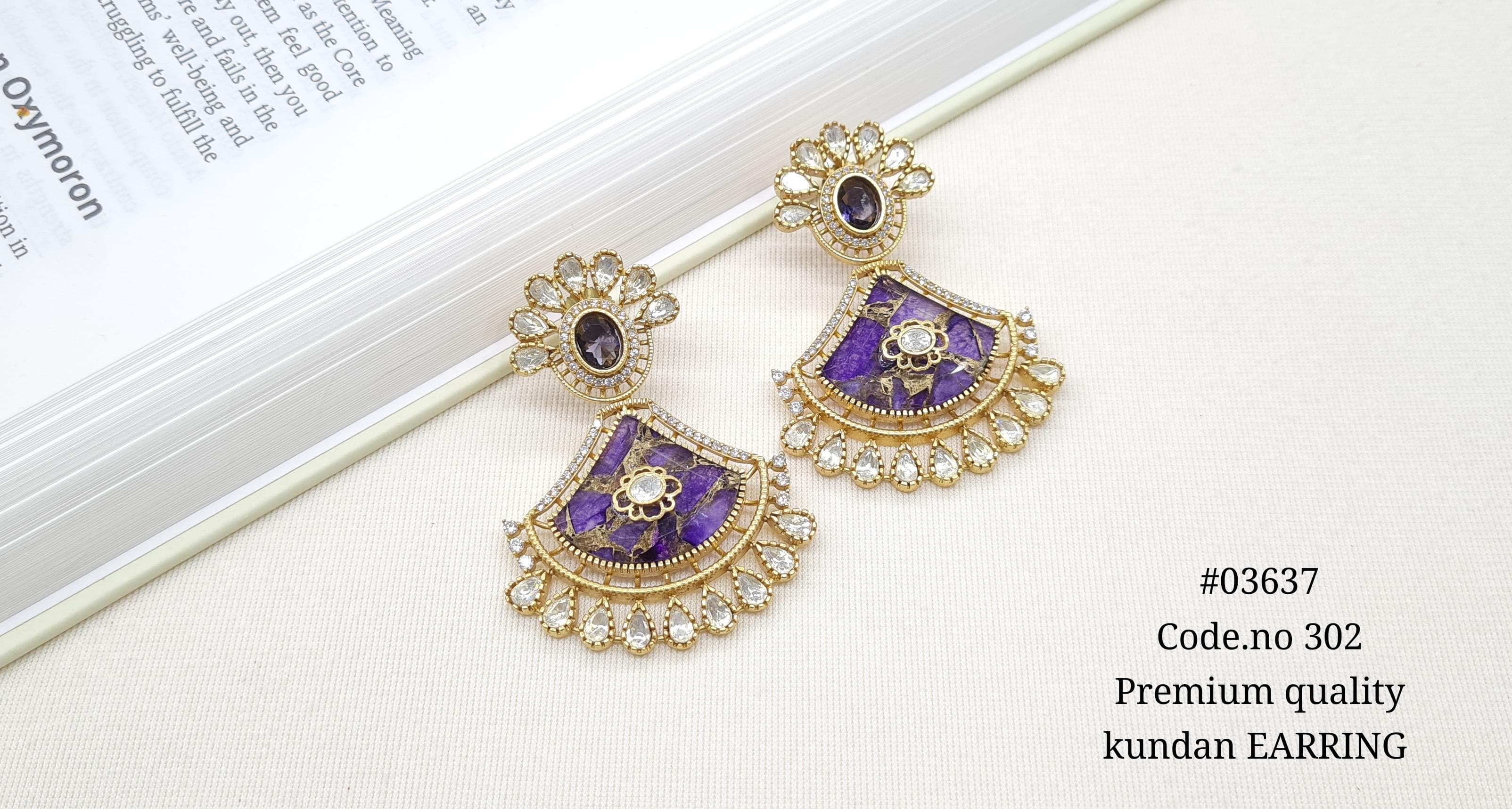 Kundan Earrings 03637 - 4