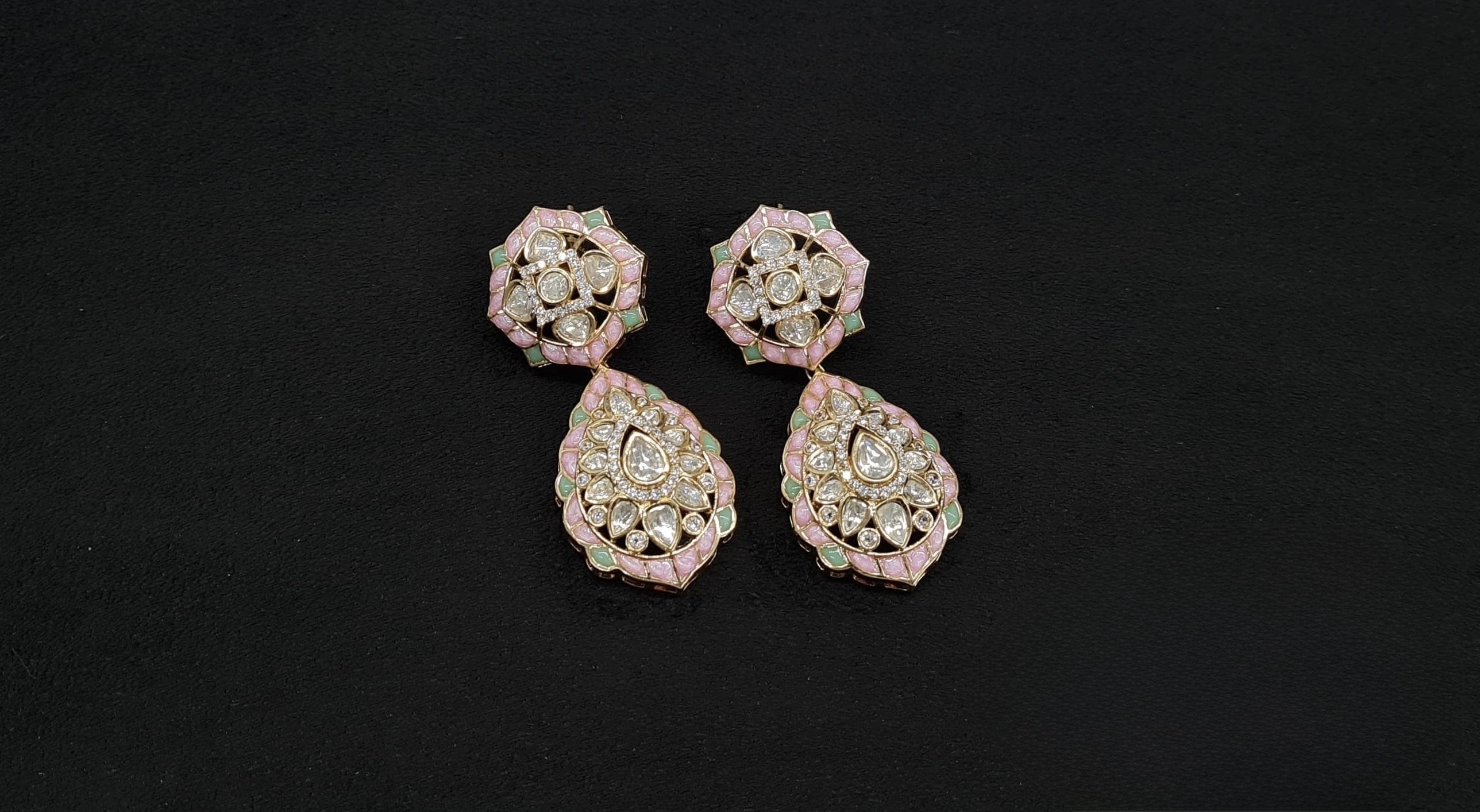 Kundan Earrings 09118 - 3