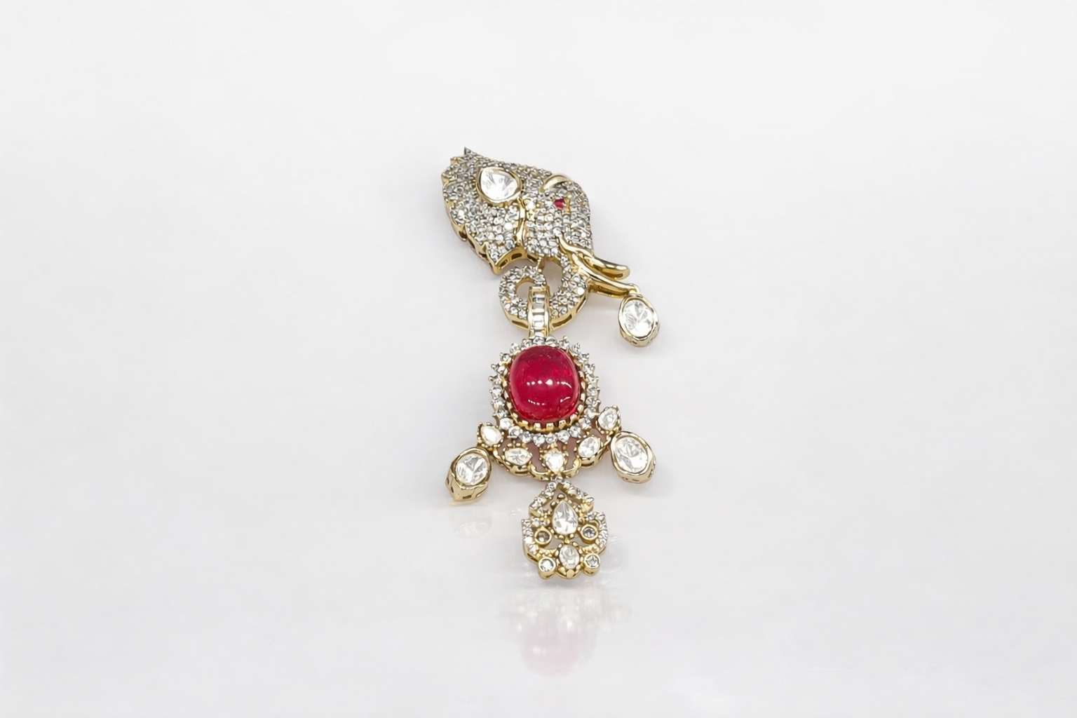 Kundan Brooch 09057 - 3