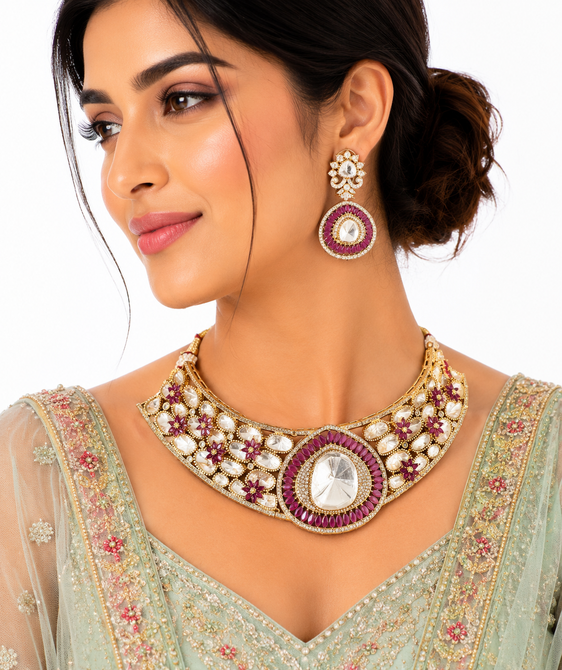 Kundan necklace 02925 - 9