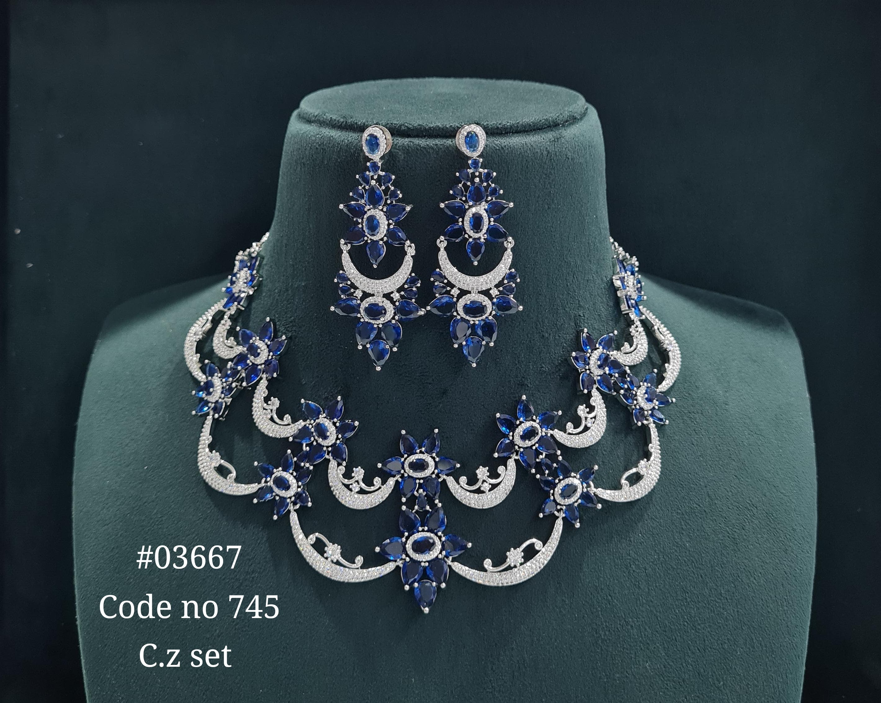 CZ necklace 03667 - 7