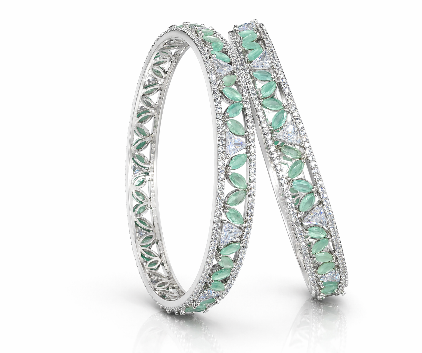 Cz Bangles Silver 09789 - 3