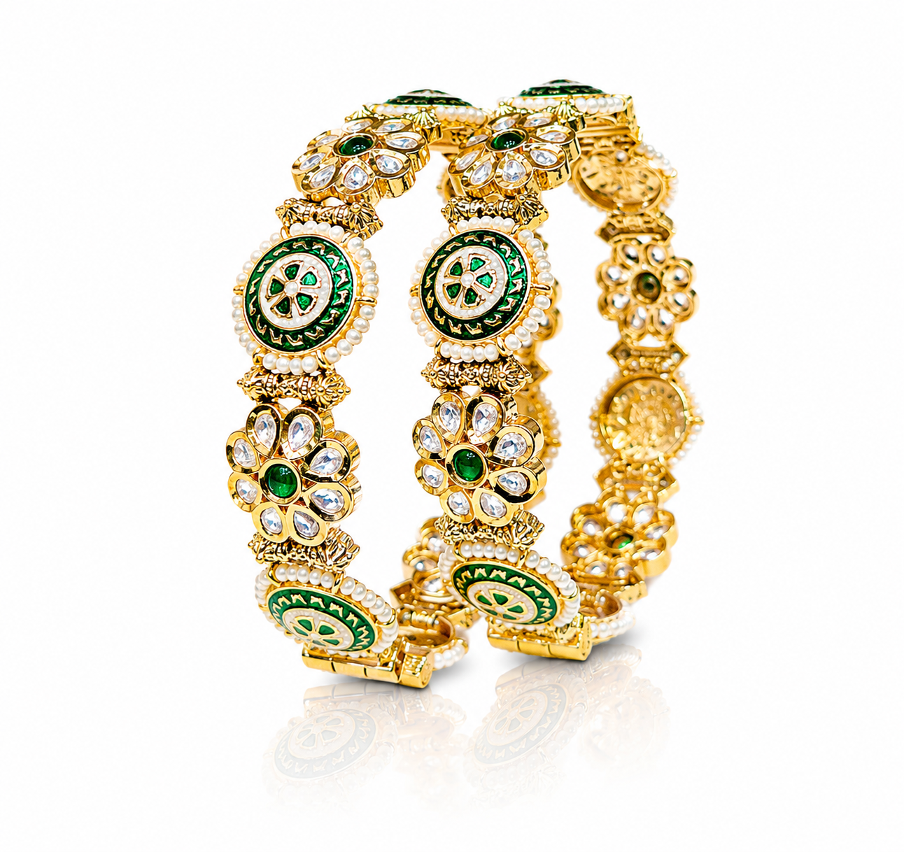 Kundan Enamel Bangles 02352 - 4