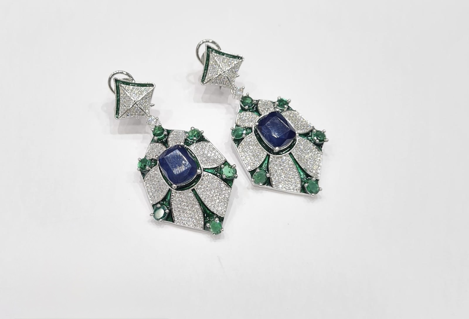 Cz Enamel Earrings 08544 - 11