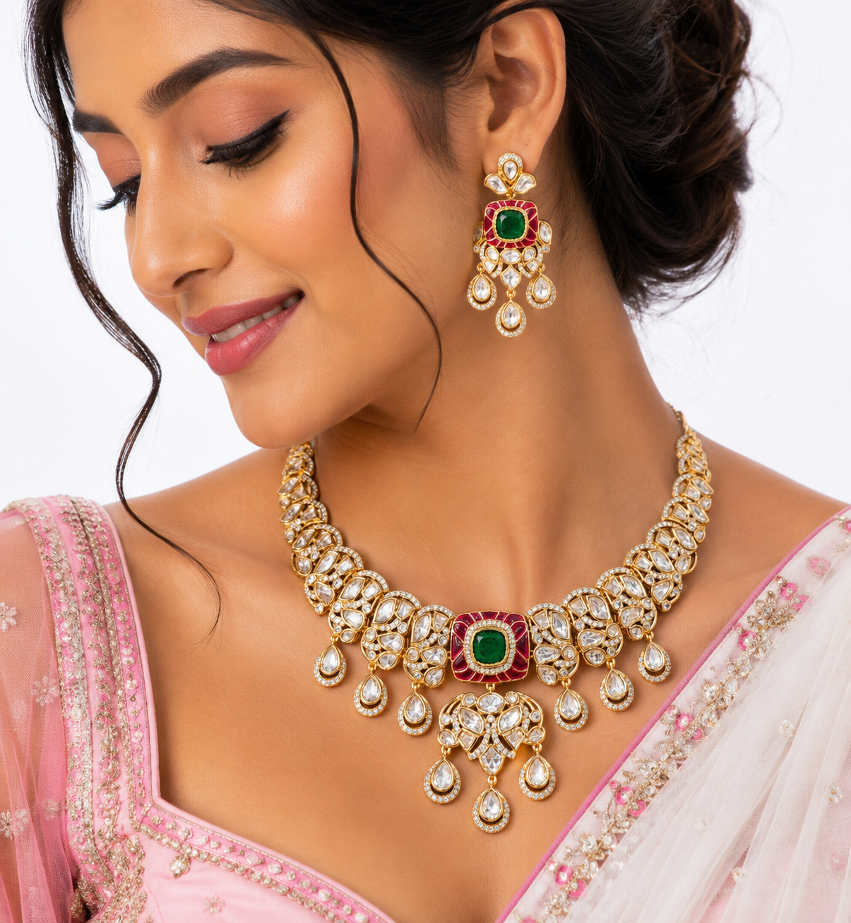 Kundan Necklace 09548 - 10