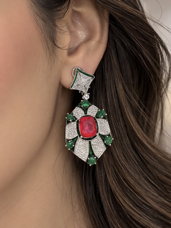 Cz Enamel Earrings 08544 - 16