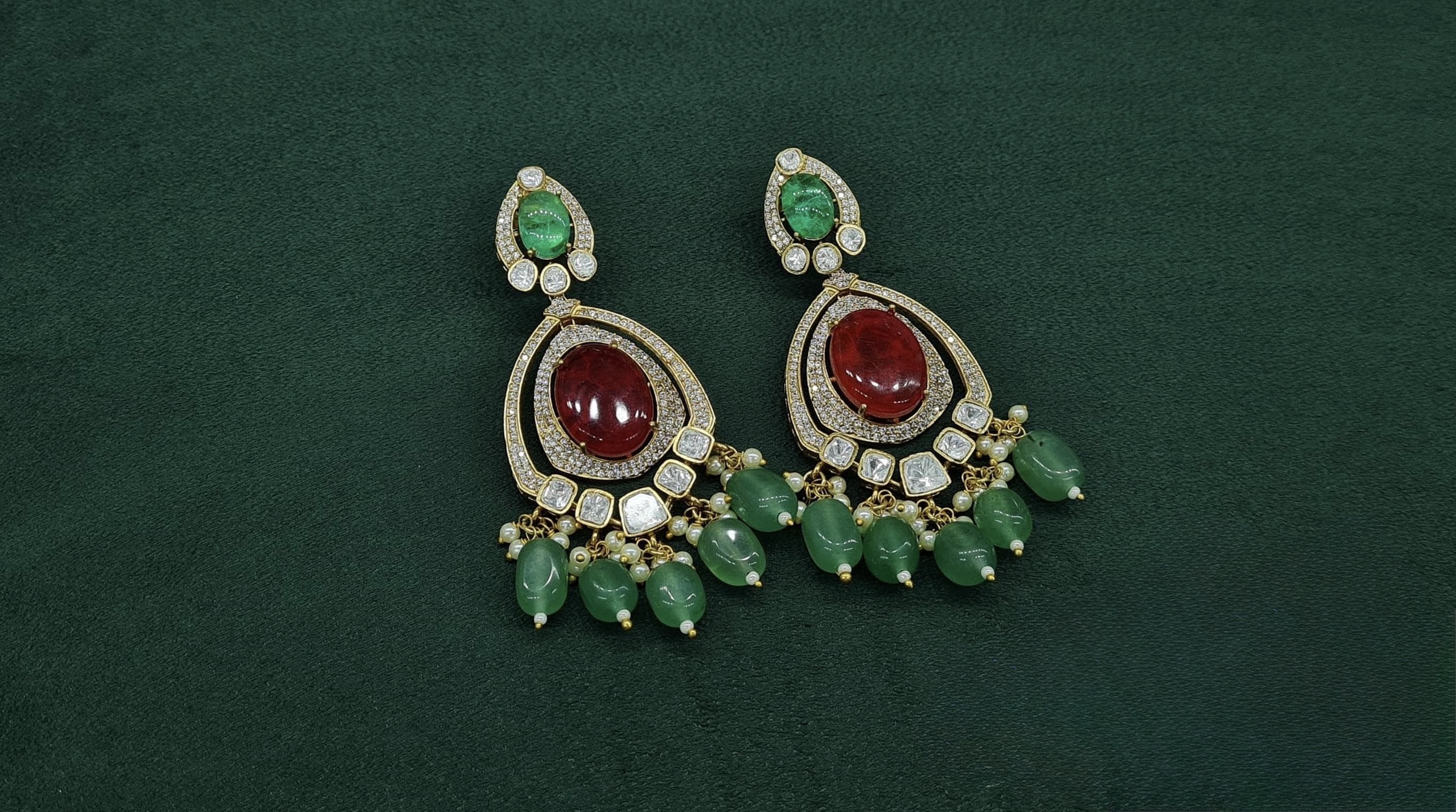 Kundan Earrings 09283 - 7