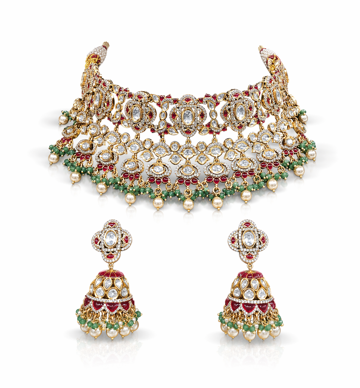 Kundan Bride Set 08289 - 7