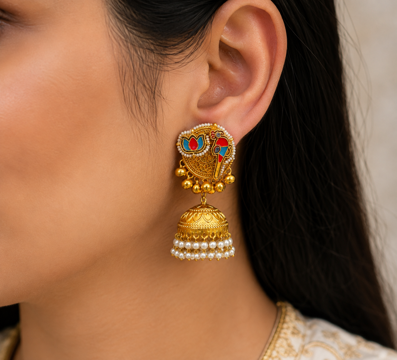 Kashmiri Earrings 06279 - 3