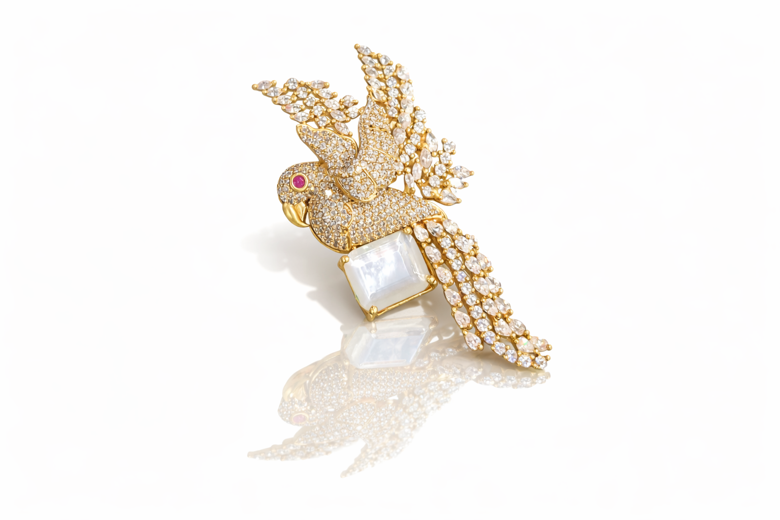 Rose Gold Macaw Brooch 08691 - 5