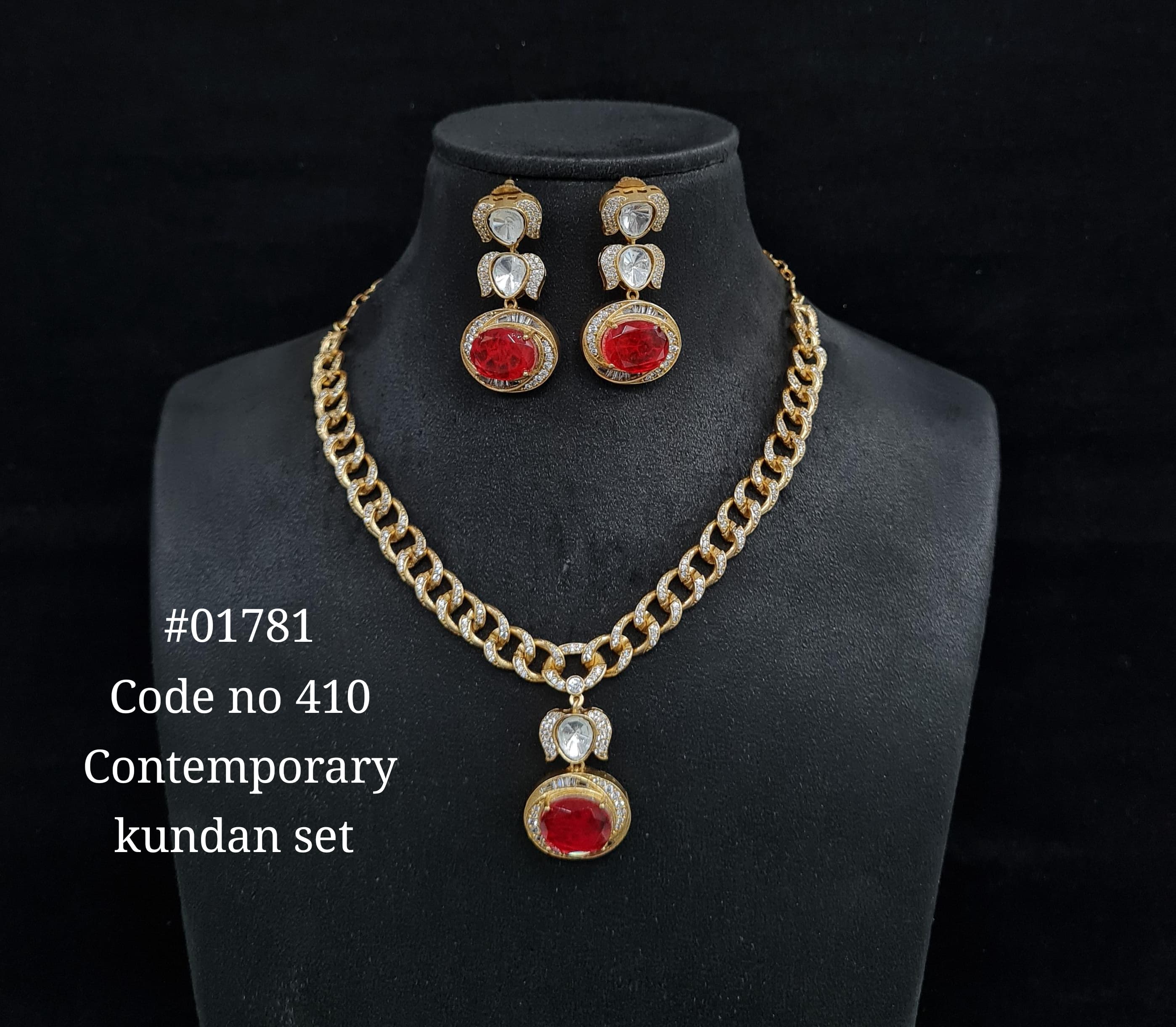 Kundan pendant set 01781 - 4