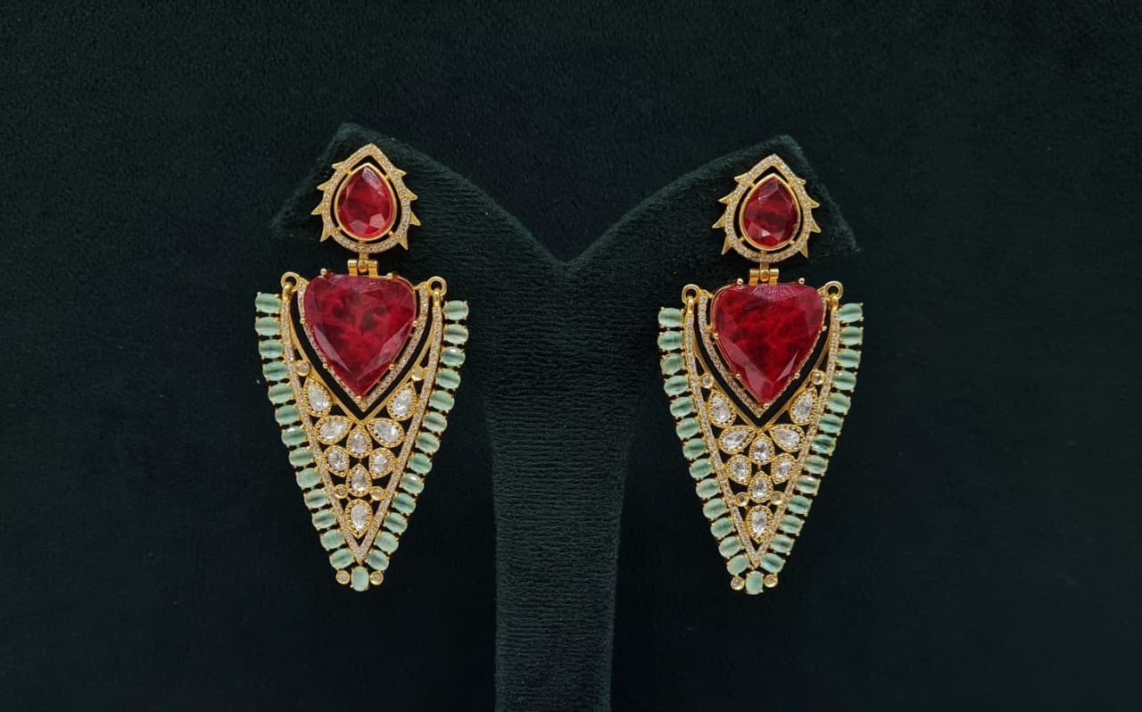 Kundan Earrings 08206 - 5