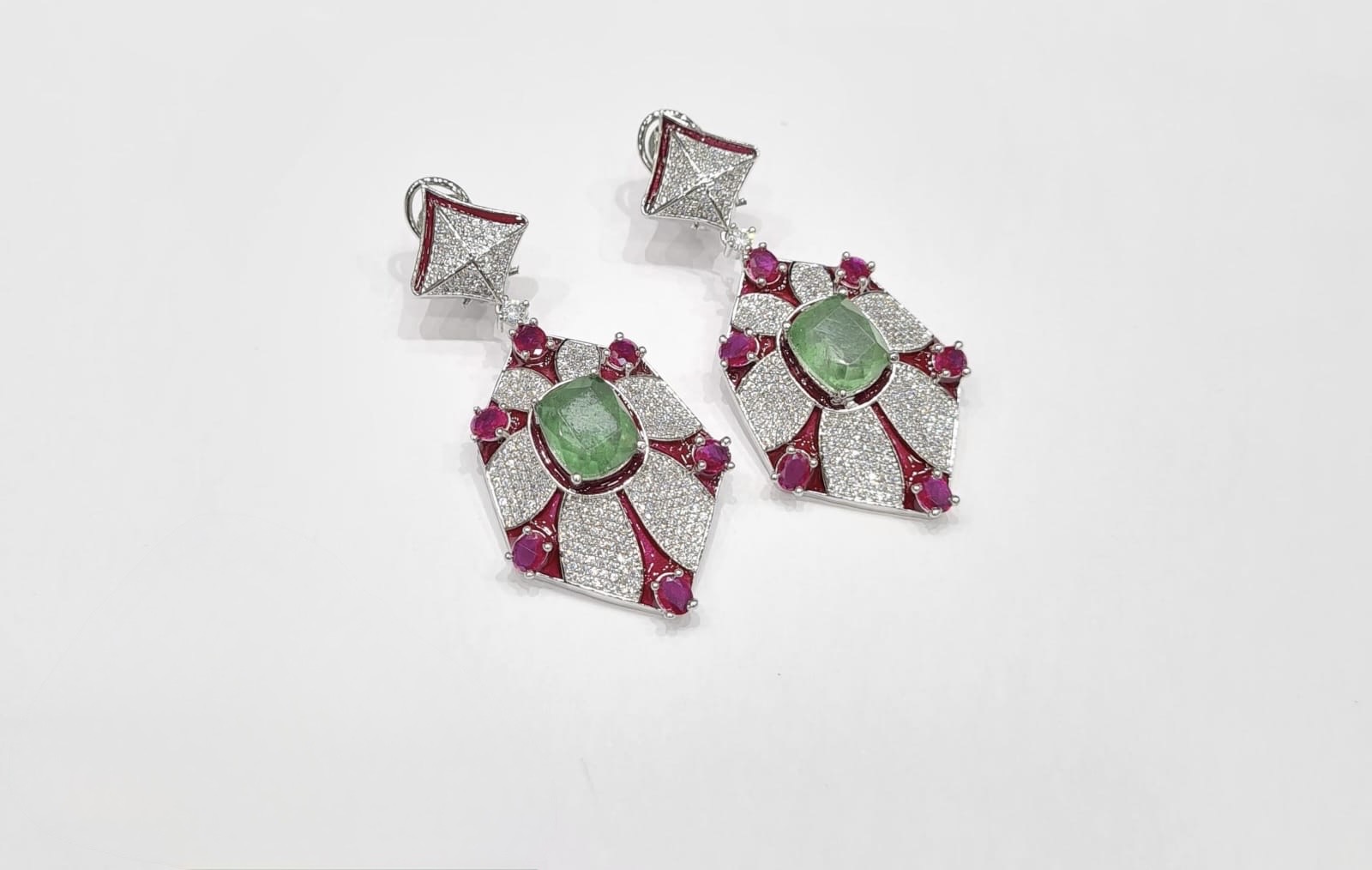Cz Enamel Earrings 08544 - 12