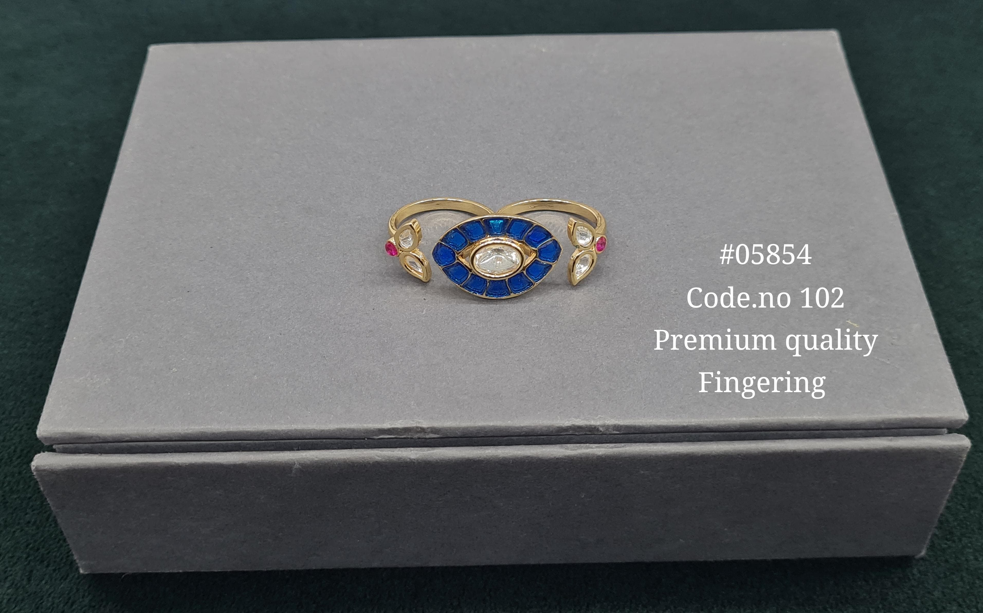 Kundan Double Fingerring 05854 - 6