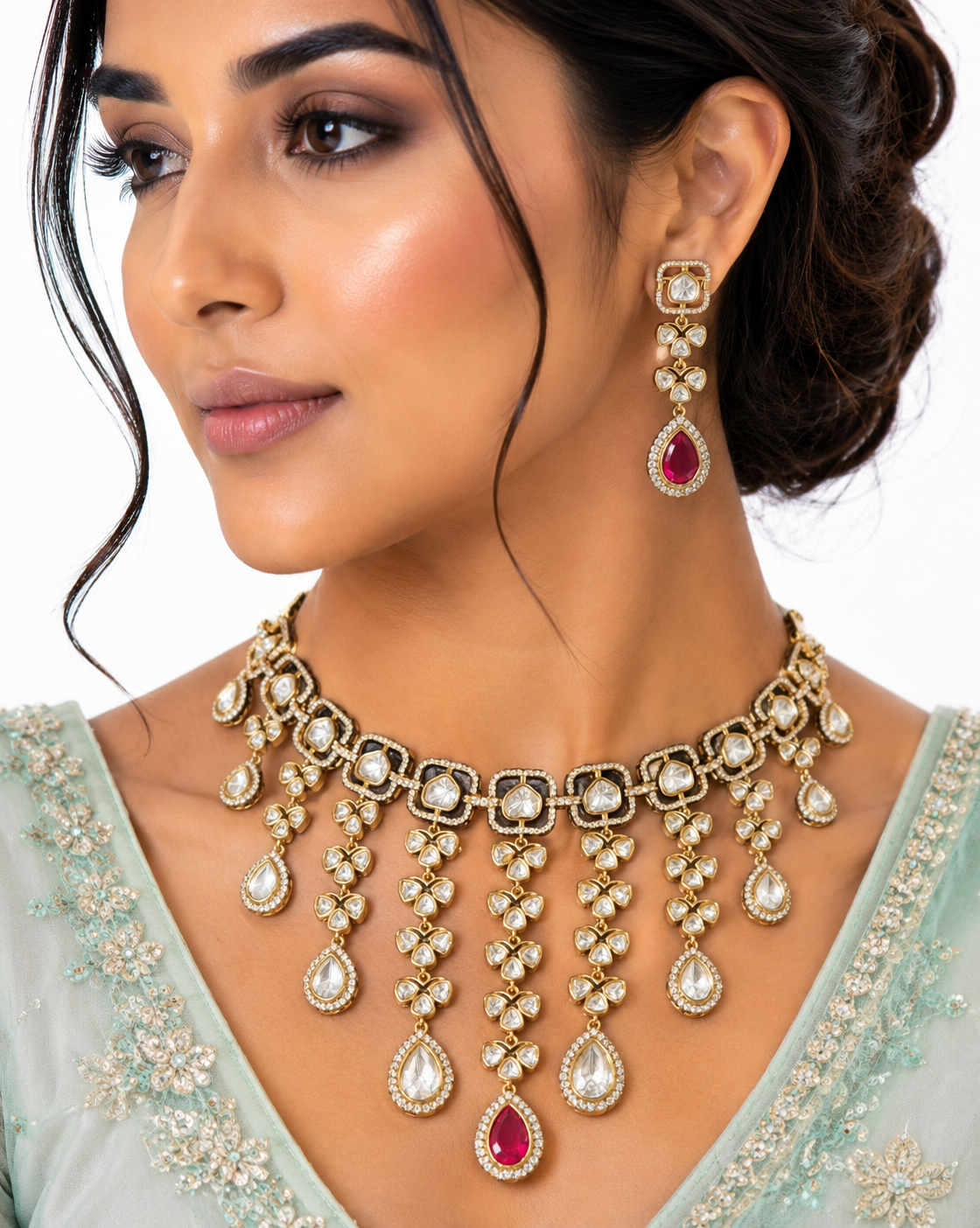 Kundan Necklace 08904 - 7