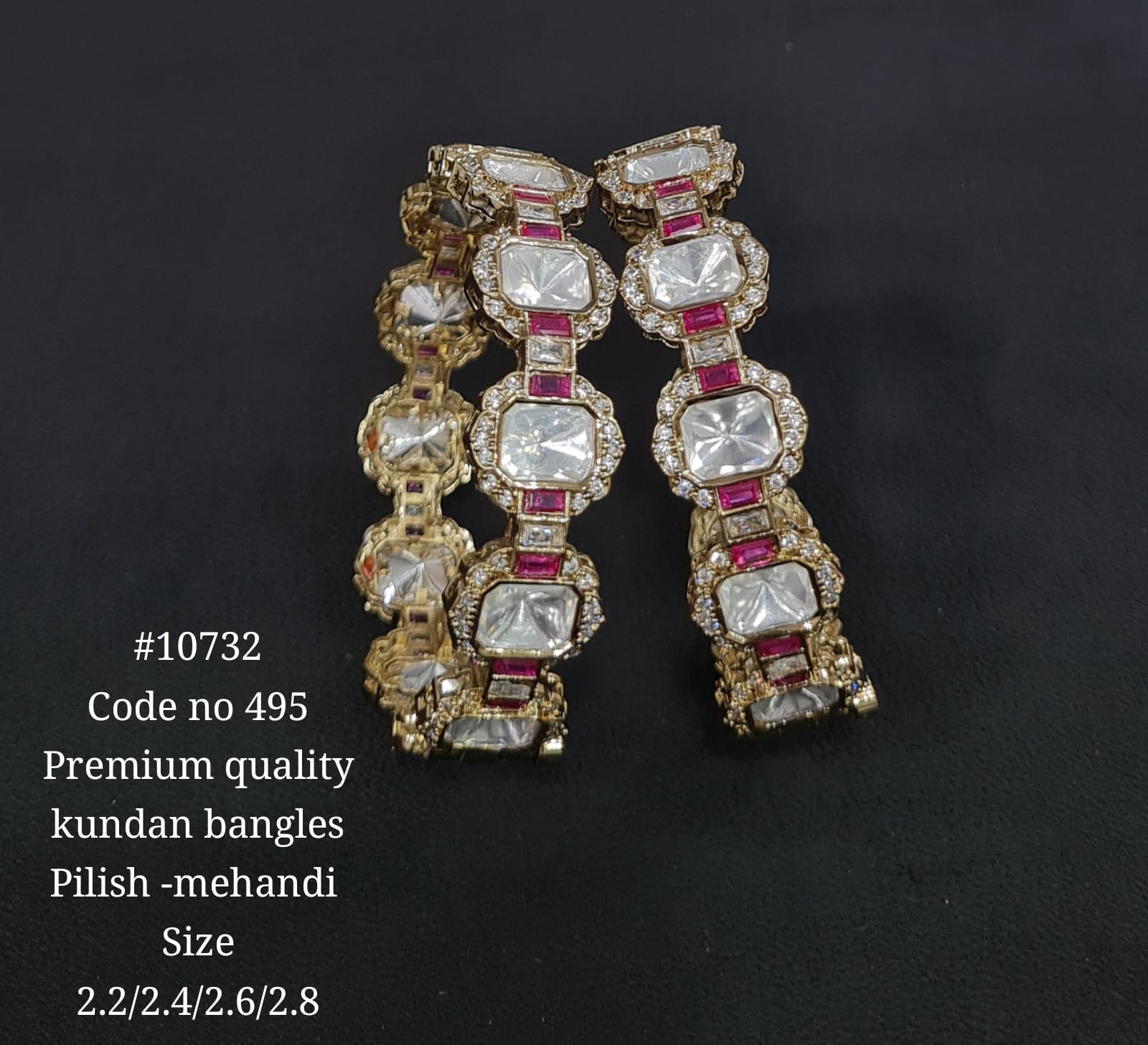 Kundan Bangles 10732 - 2