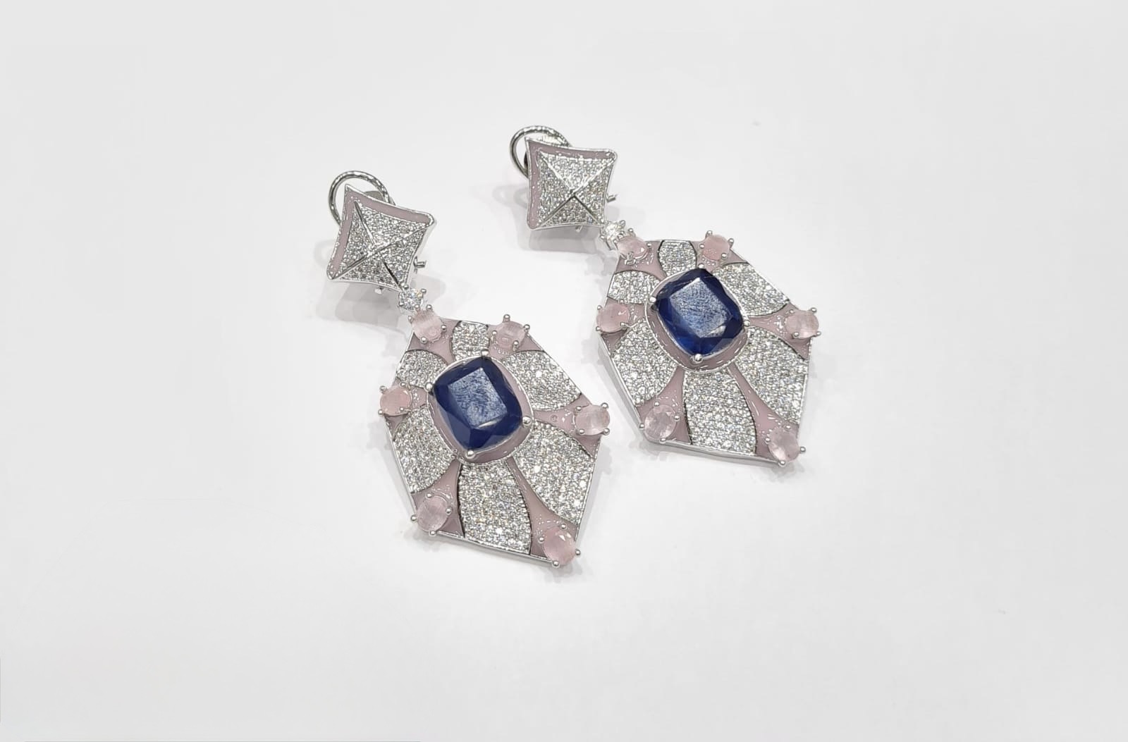 Cz Enamel Earrings 08544 - 4