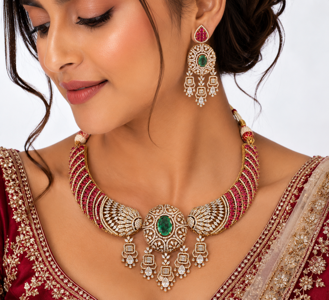 Kundan Necklace 10422 - 5