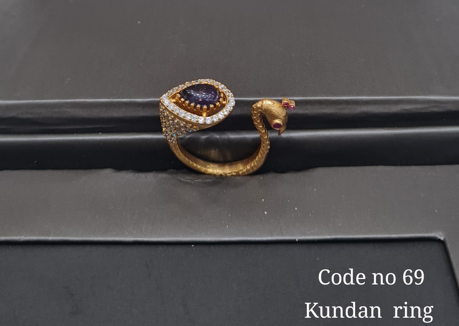 Kundan finger ring 00129 - 6