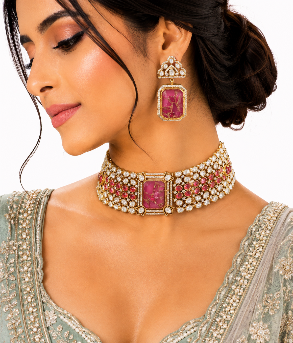 Kundan choker 01495 - 9
