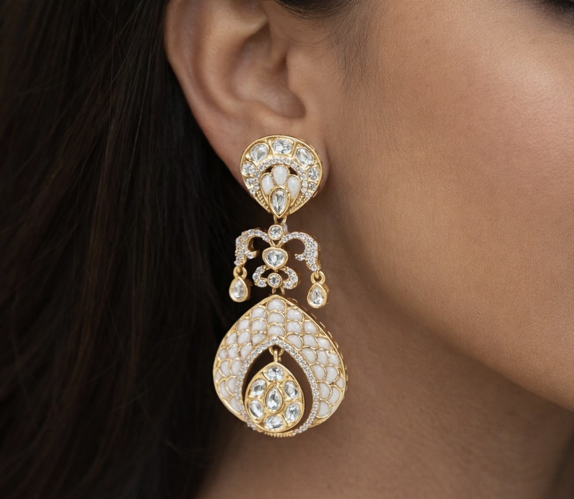 Kundan Earrings 07604 - 8