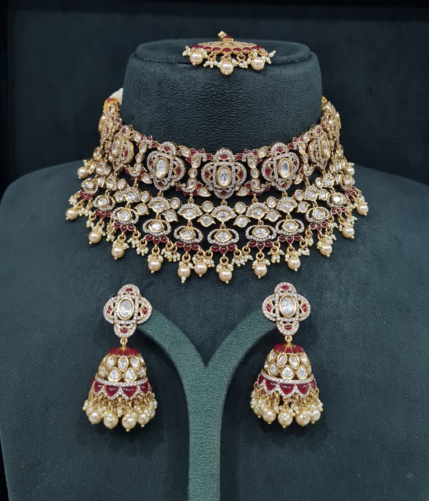 Kundan Bride Set 08289 - 4