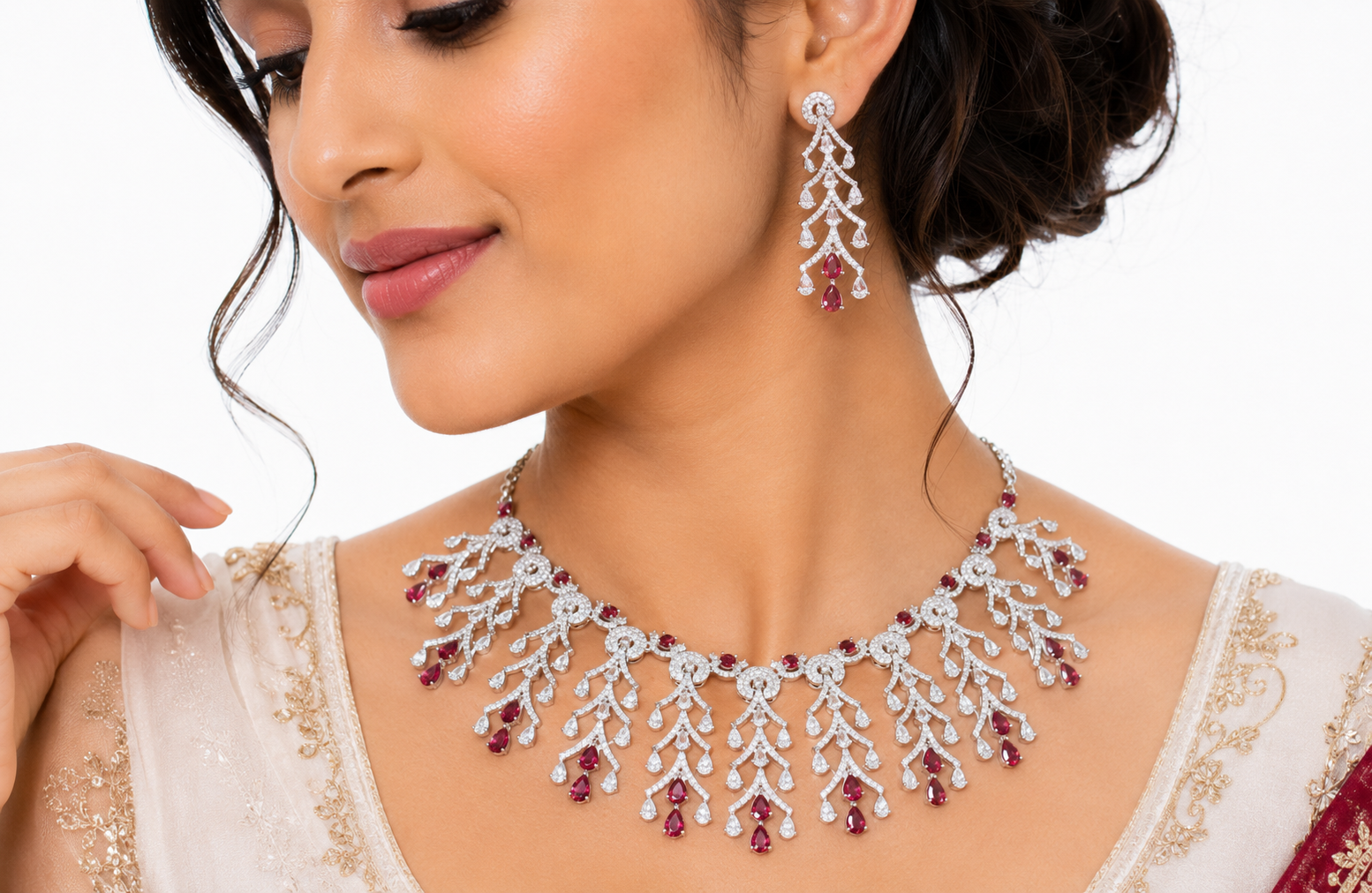 Cz Necklace 03849 - 3