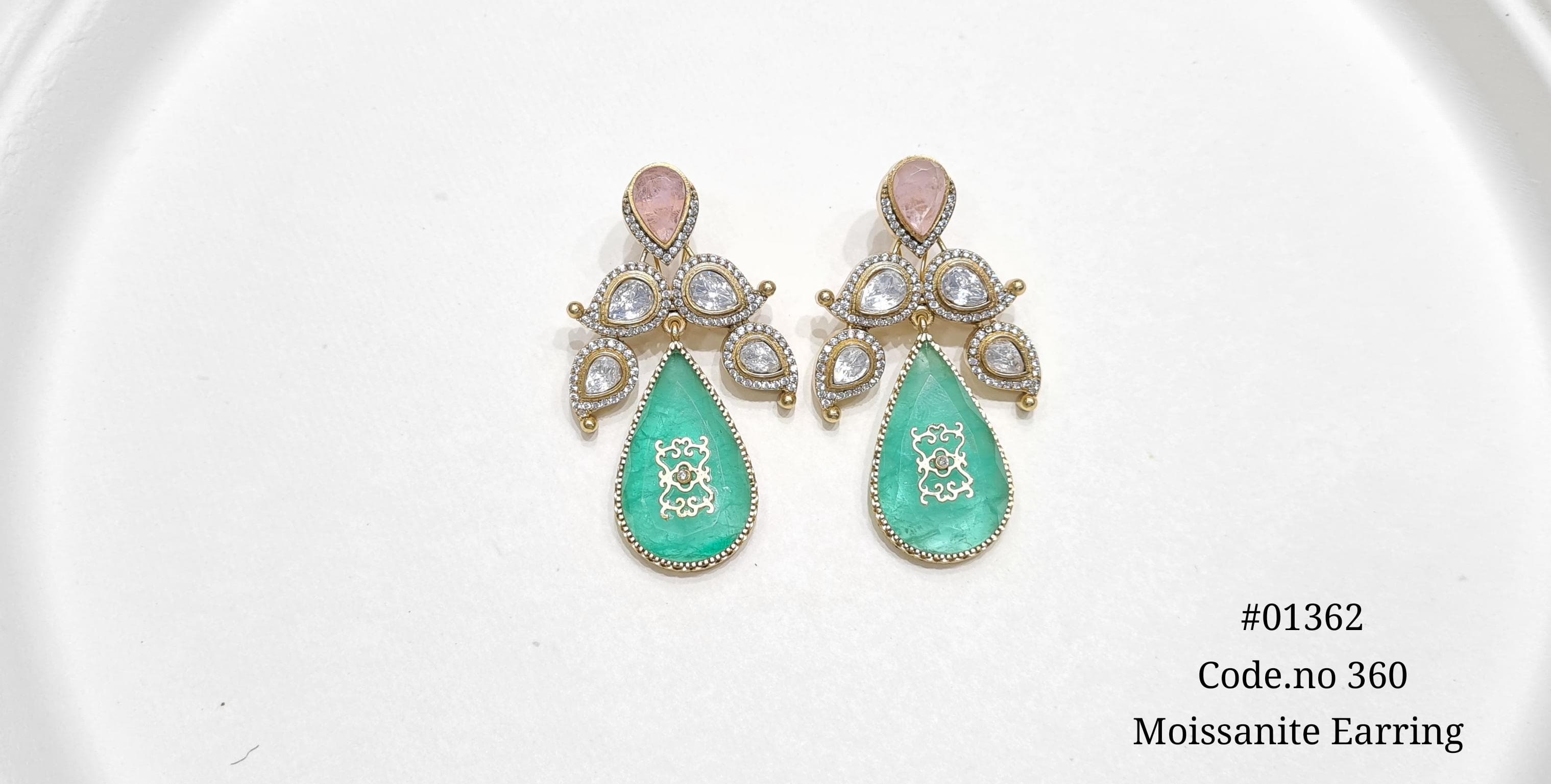 Kundan earrings 01362 - 5