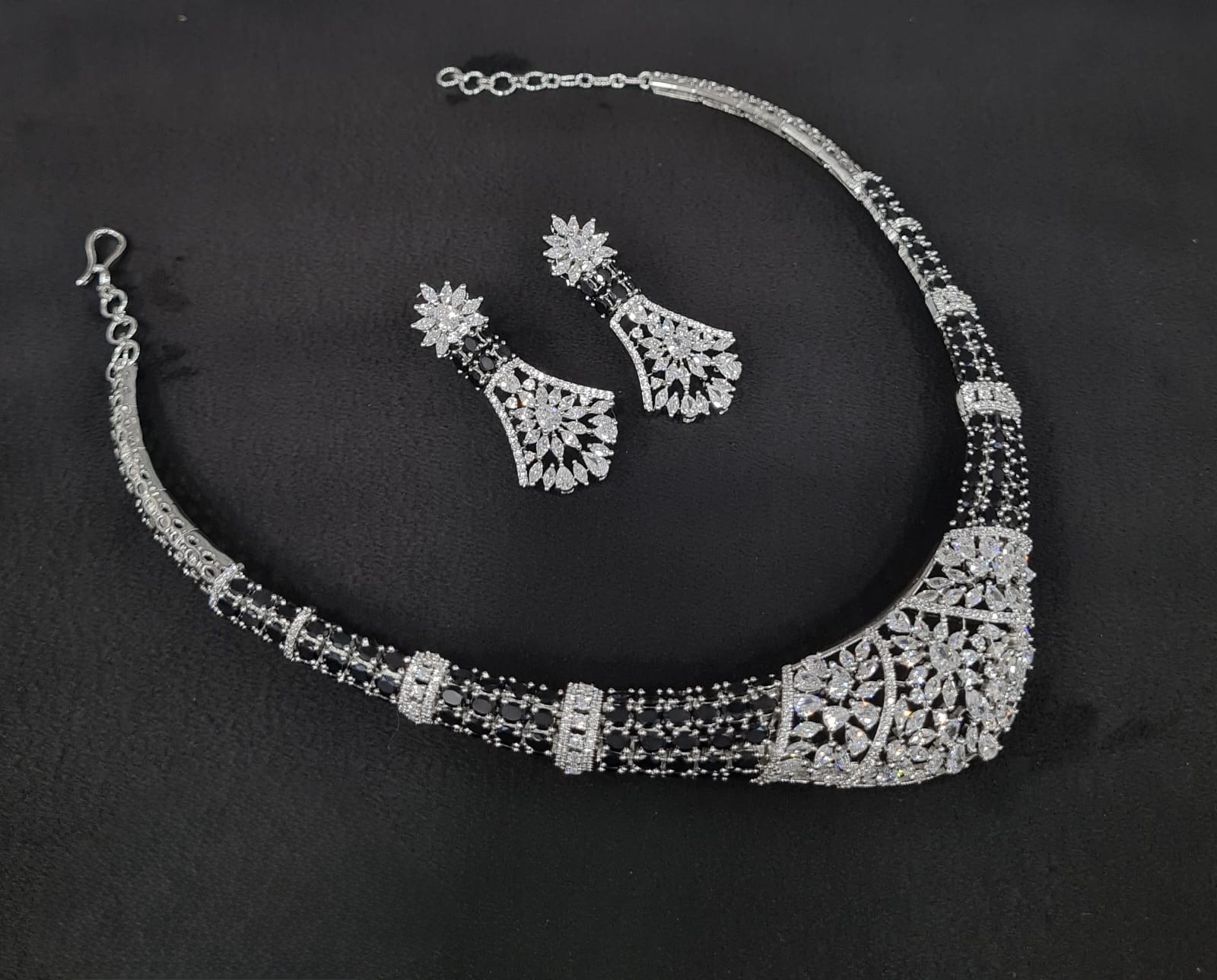 Cz Collar Necklace 09484 - 5