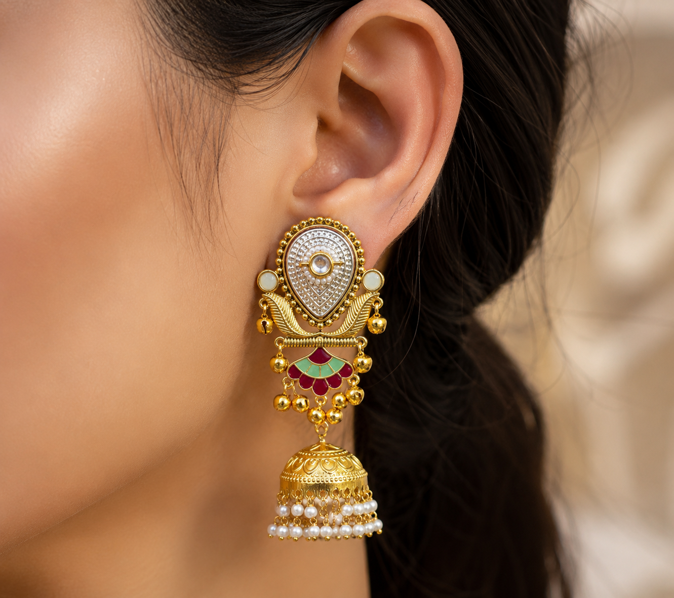 Kashmiri Earrings 06470 - 4