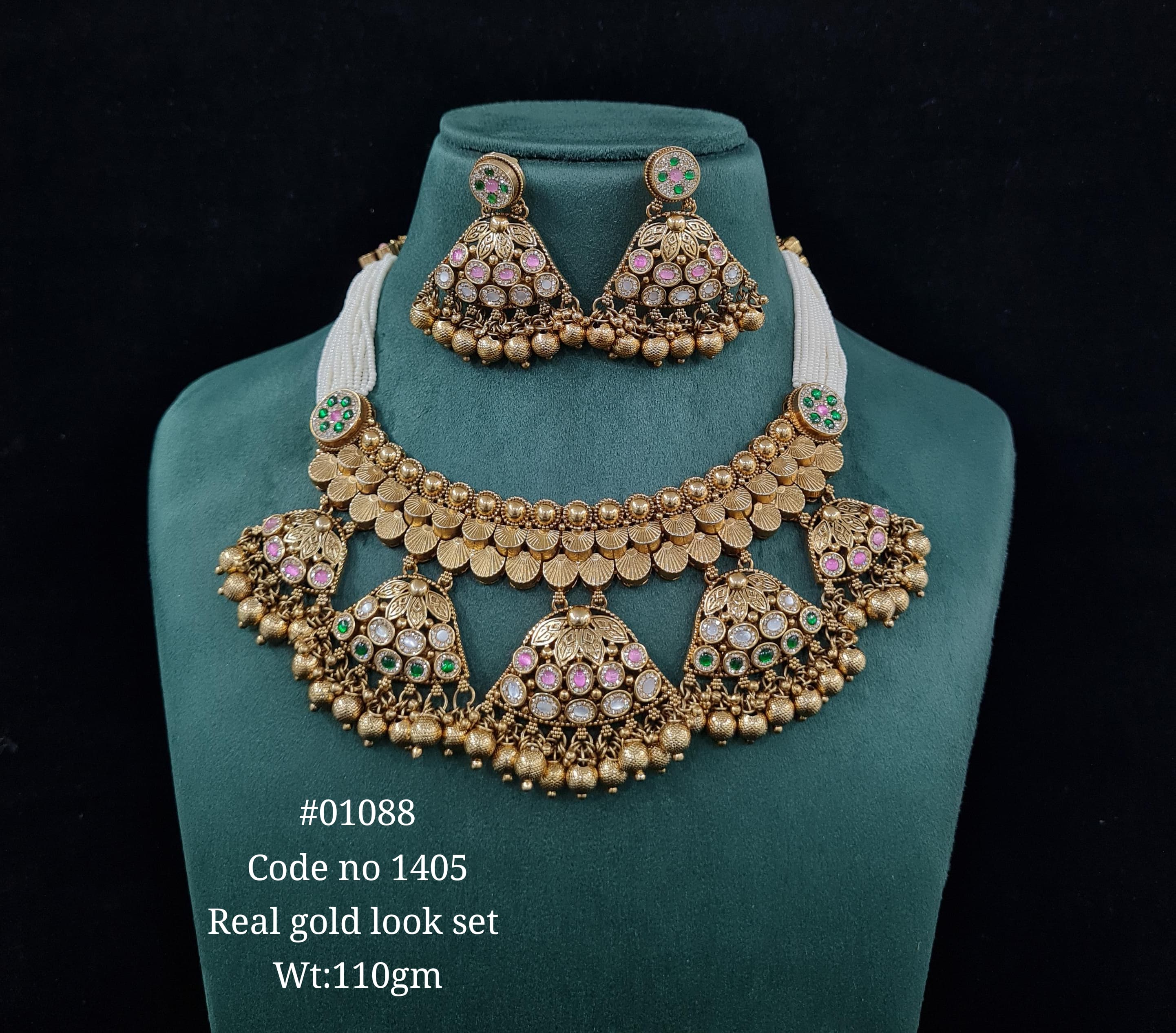 Kundan PP Necklace 01088 - 3