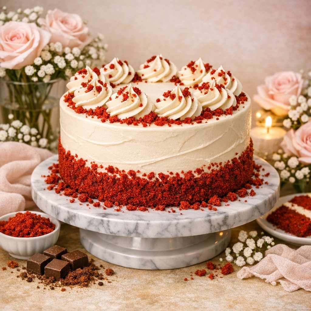 Classic Red Velvet Cream Cake