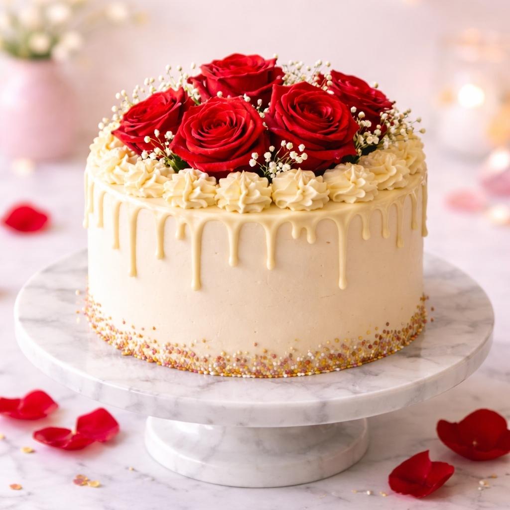 Romantic Red Velvet Anniversary Cake - 2