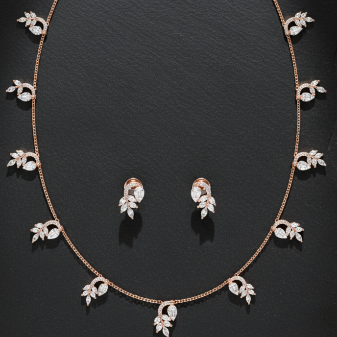 Modern Diamond Spark Necklace Set