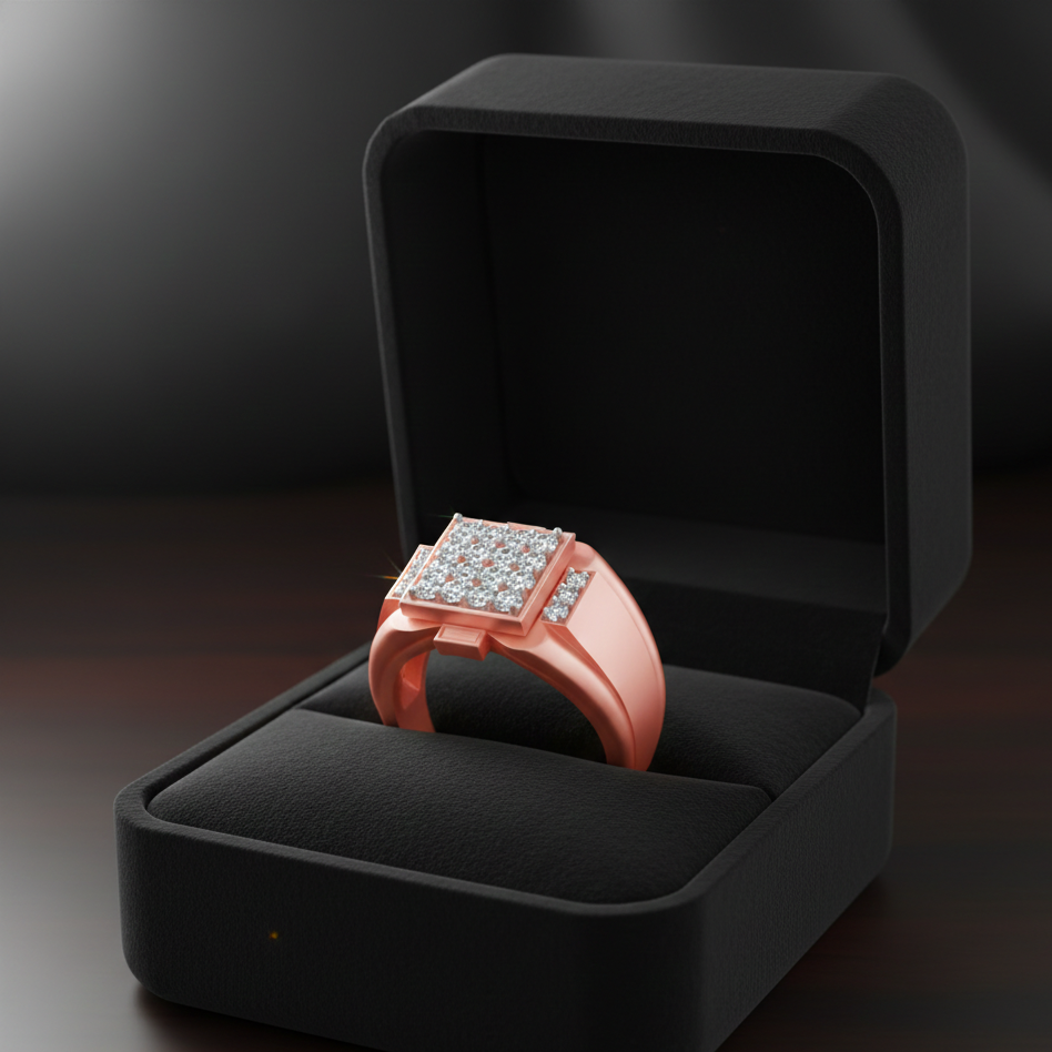 Luxe Heritage Diamond Gents Ring - 5