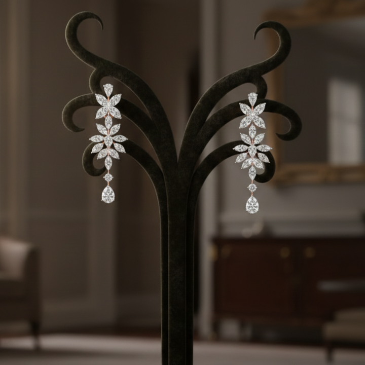 Elegant Radiance Diamond Dangler Earrings - 3