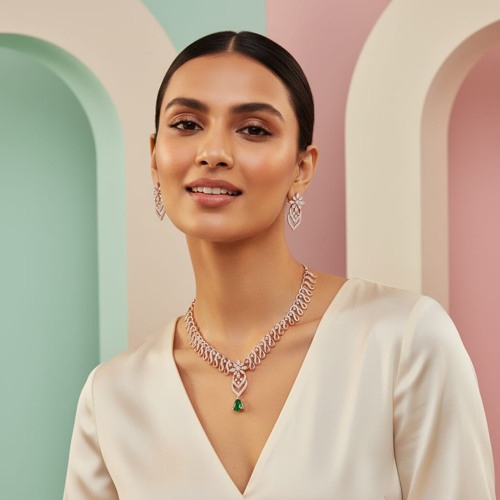 Ethereal Diamond Elegance Necklace Set