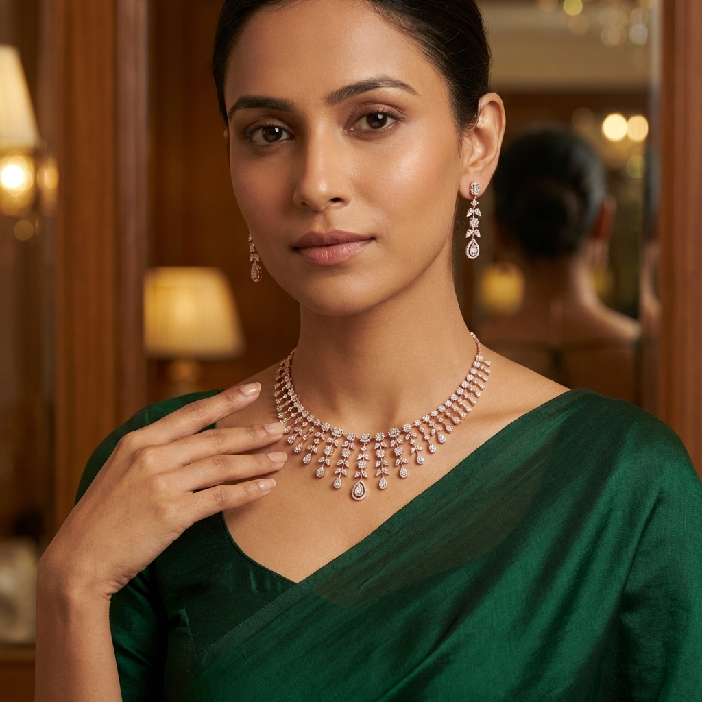 Deluxe Bridal Diamond Necklace Collection - 4
