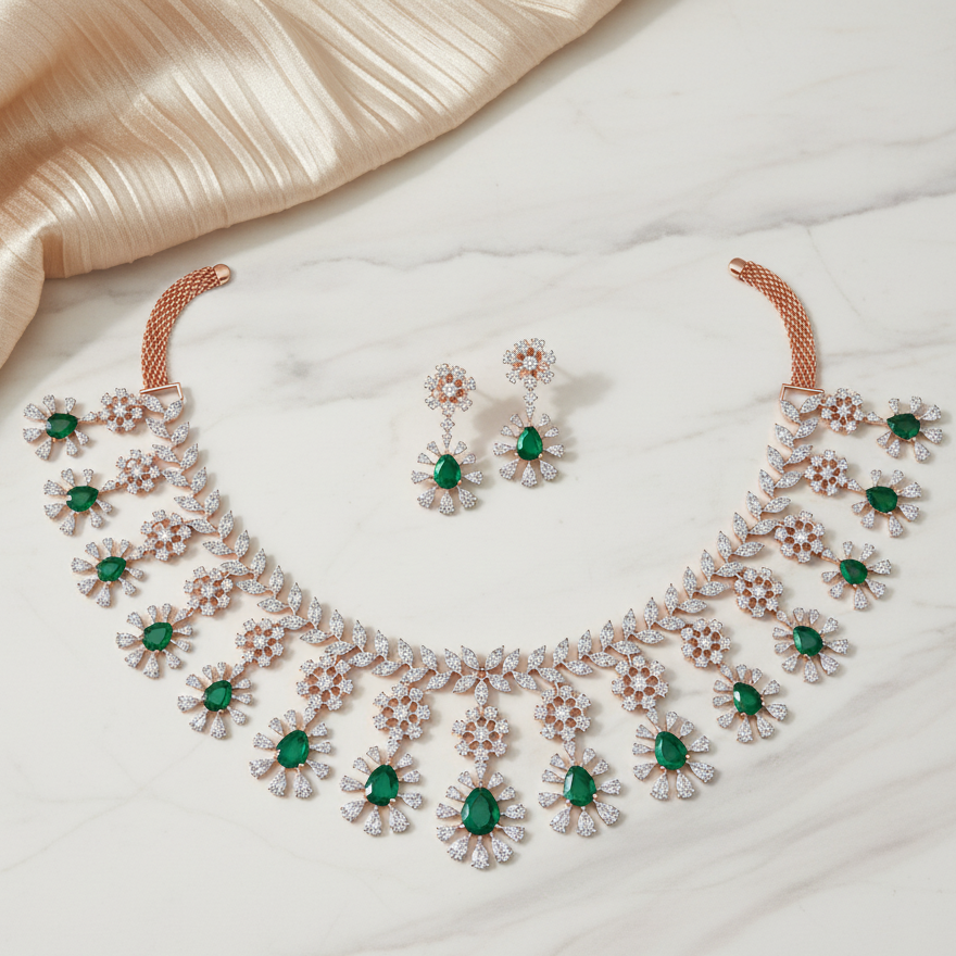 Heritage Diamond Wedding Necklace Set