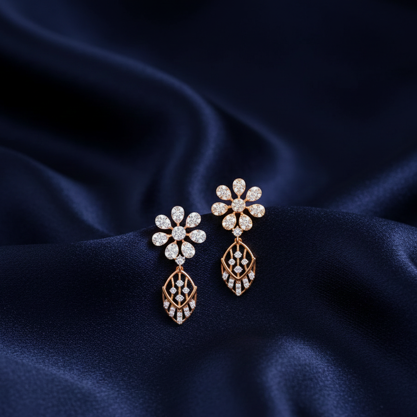 Elegant Cut Diamond Dangler Earrings