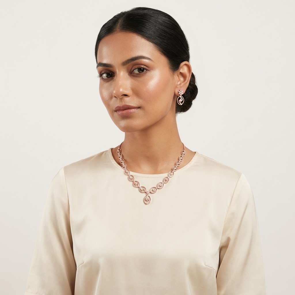 Classic Diamond Elegance Necklace Set - 4