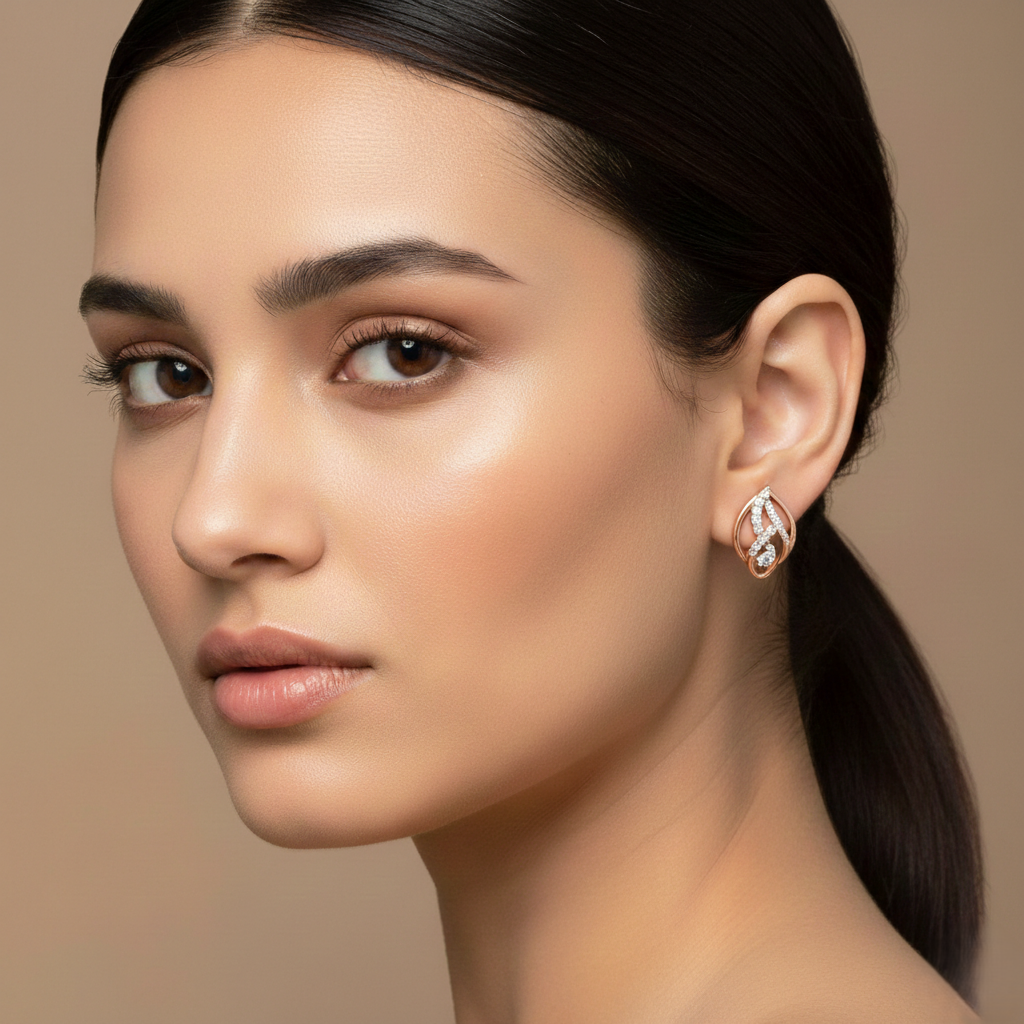 Regal Glow Diamond Stud Earrings